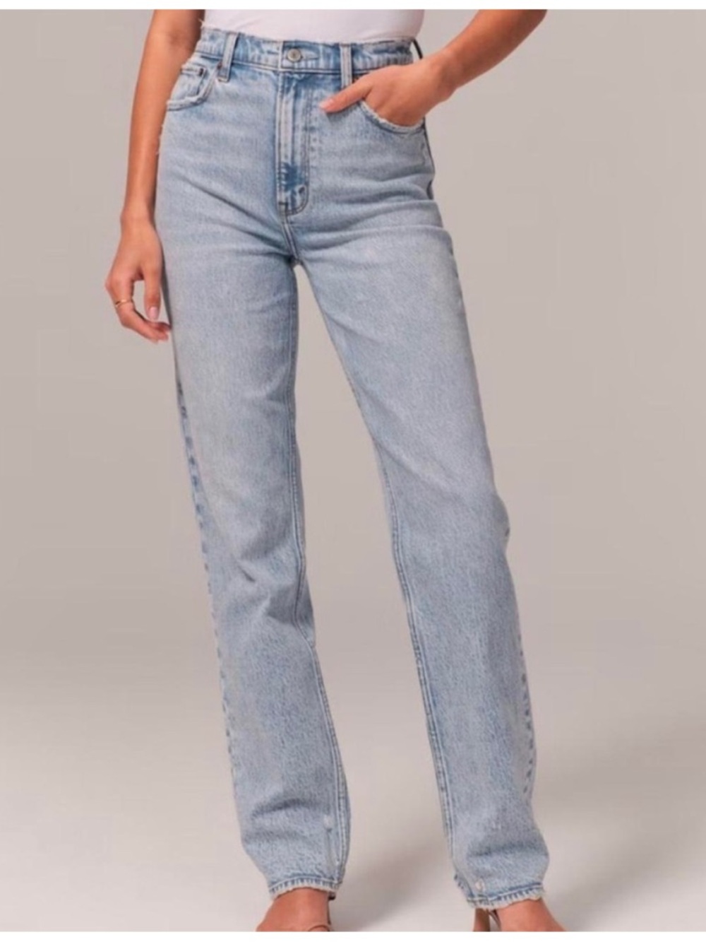 Abercrombie & Fitch Curve Love The 90s Straight Ultra High Rise Jeans Sz 30/10L